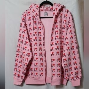 NYC I Love NY Women's Pink Hoodie. Size L